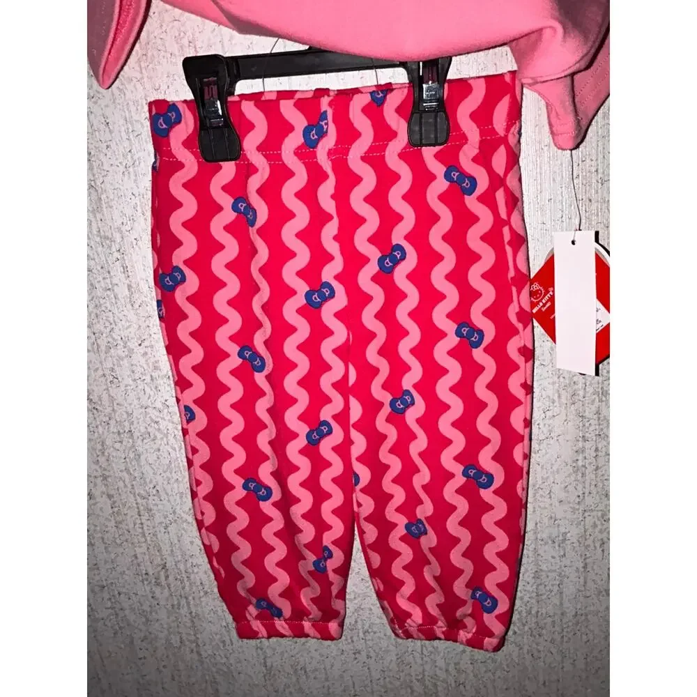 NWT Hello Kitty Baby Girl Top & Pants Outfit 2pc Set 6/9 Months Pink Bamboo
